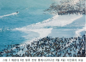 해운대 해수욕장 이안류 발생원인은?