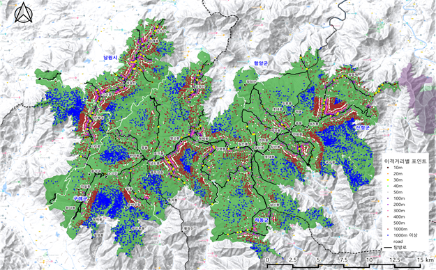 2013년부터 2022년까지 지리산에서 수집한 반달가슴곰 위치정보 3만개를 분석한 결과.png