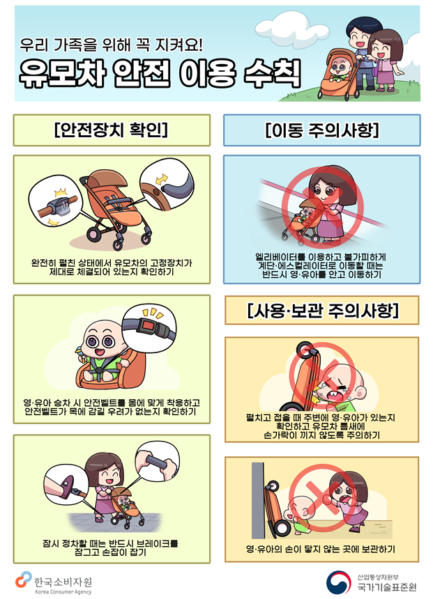 봄 나들이 때 유모차 안전사고 주의하세요