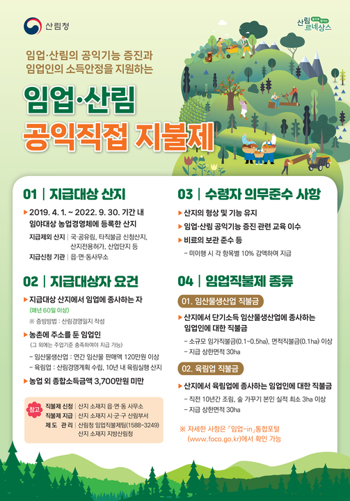 2024년 임업직불금 신청 서두르세요 !