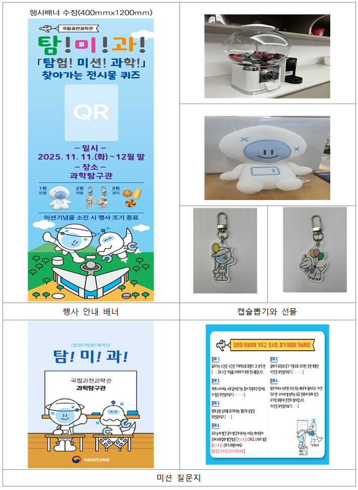 과학관에서 배우는 놀이형 과학 체험 「탐!미!과!!」 프로그램 운영