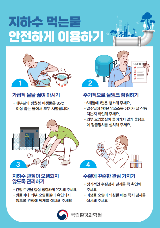 소규모 수도시설 이용할 때 노로바이러스 주의하세요